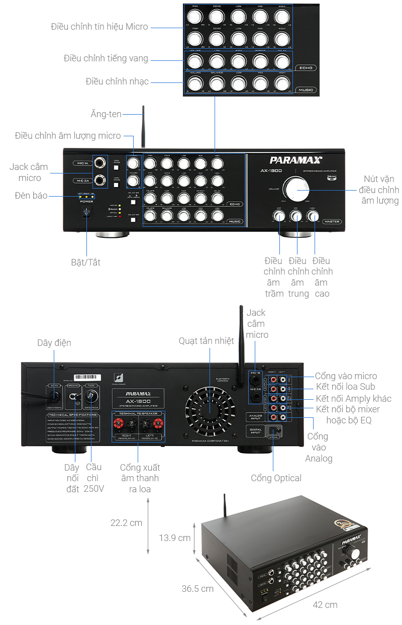 Amply Karaoke Paramax AX-1800