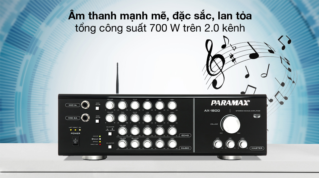 Âm thanh sống động, đặc sắc - Amply Karaoke Paramax AX-1800