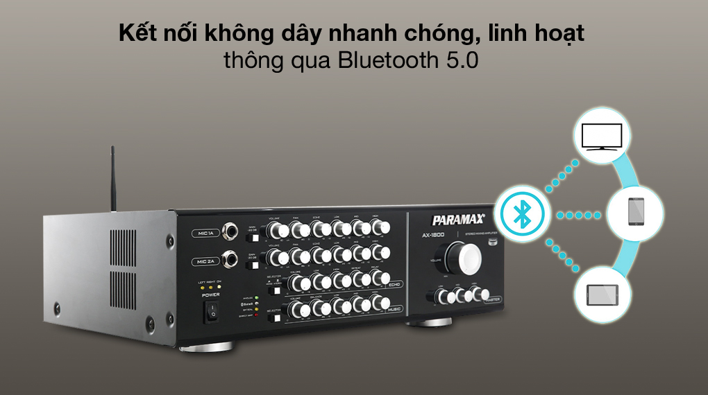 Kết nối Bluetooth - Amply Karaoke Paramax AX-1800