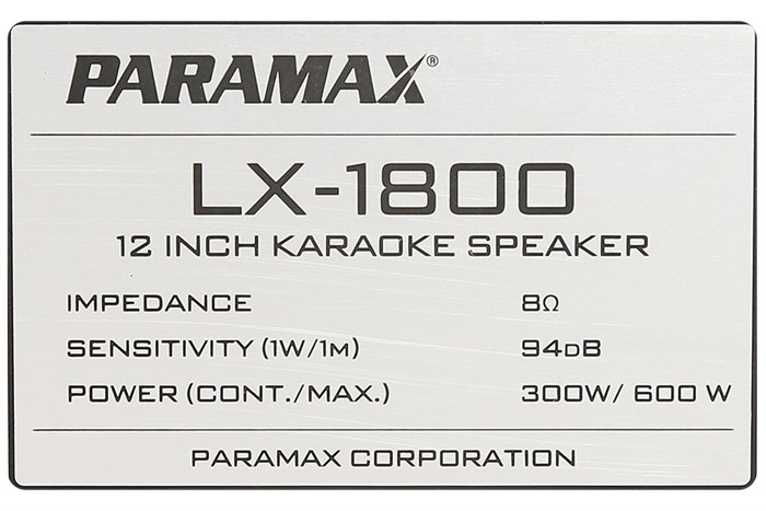 Cặp loa karaoke Paramax LX-1800 600W Màu Đen - Vàng đồng