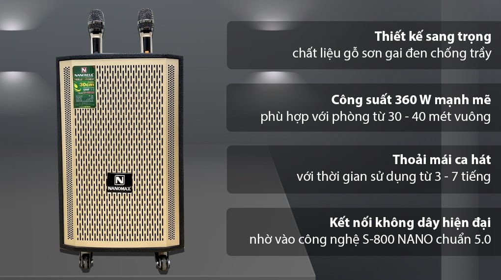 Loa kéo karaoke Nanomax S-800 360W - 2