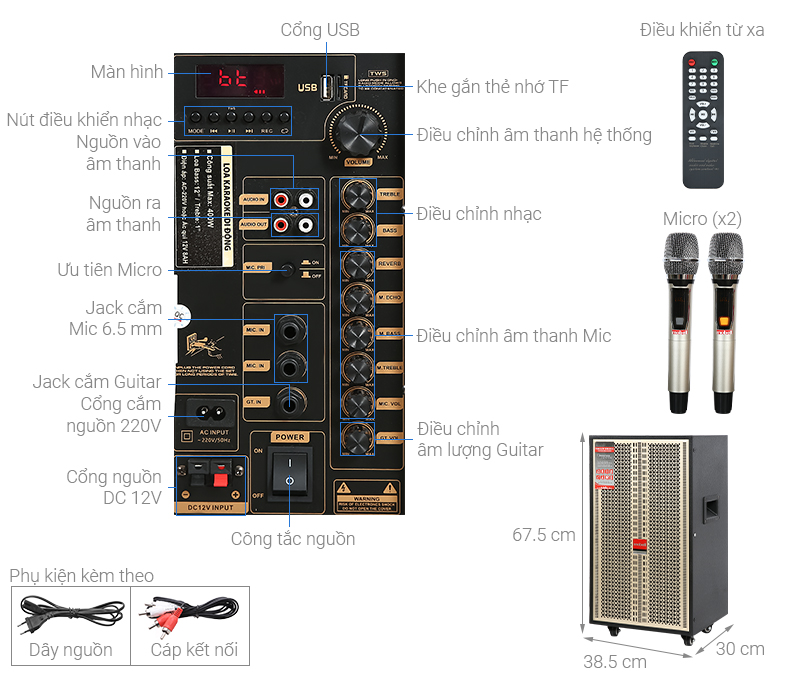 Loa kéo karaoke Mobell MK-5070 400W
