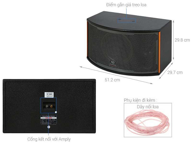 Cặp loa karaoke Zenbos XR-680 400W