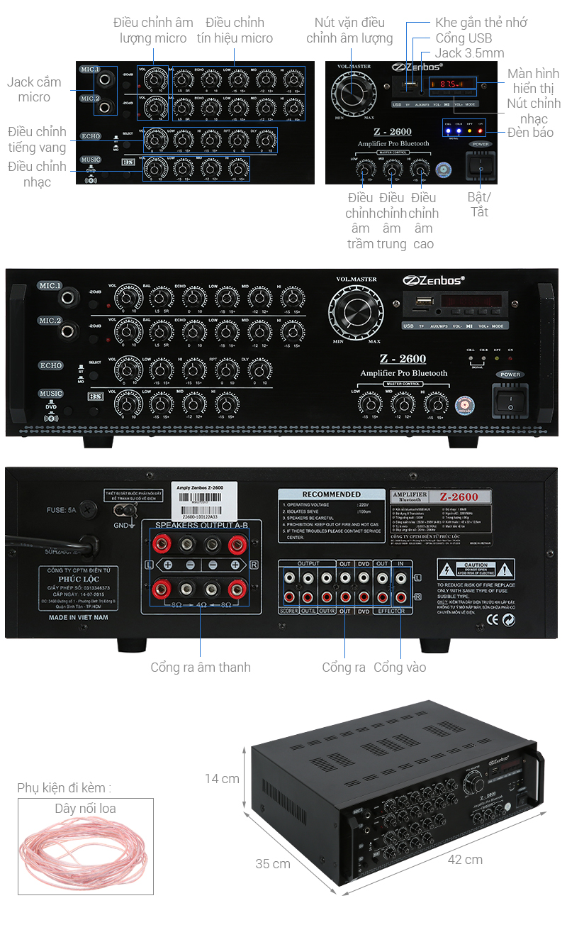 Amply Zenbos Z-2600 500W