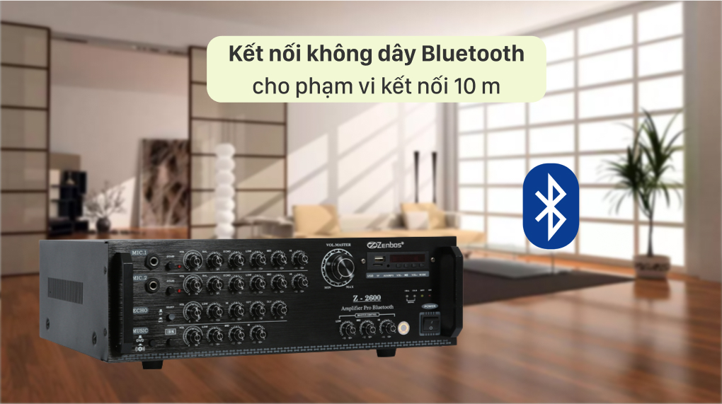 Amply Karaoke Zenbos Z-2600 - Khả năng kết nối Bluetooth