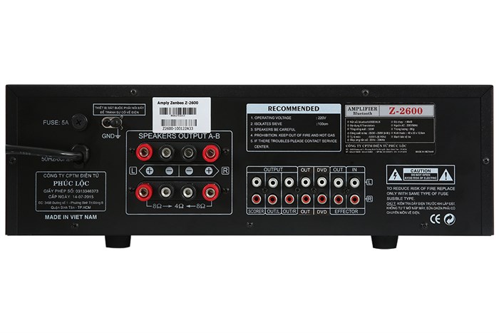 Amply Zenbos Z-2600 500W Màu Đen