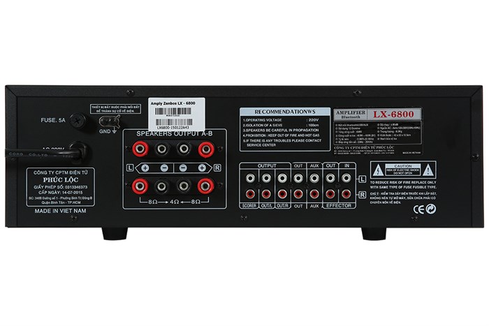 Amply Zenbos LX-6800 800W Màu Đen