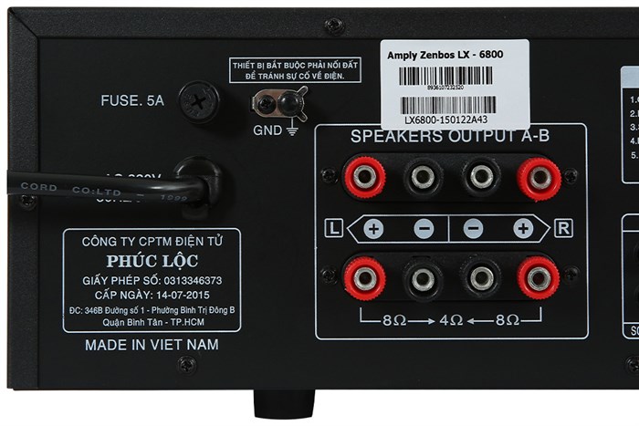 Amply Zenbos LX-6800 800W Màu Đen