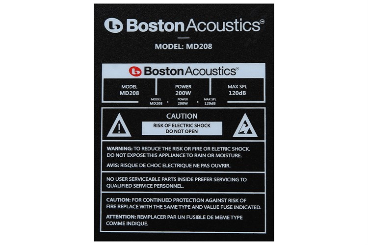 Cặp loa karaoke Boston Acoustics MD208 400W Màu Đen - nâu