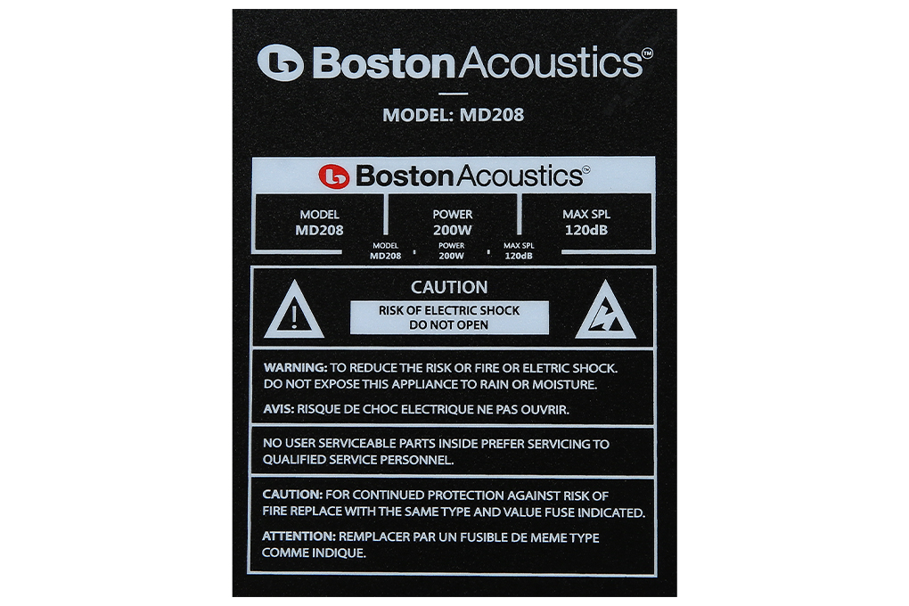 Cặp loa karaoke Boston Acoustics MD208 400W Màu Đen - nâu