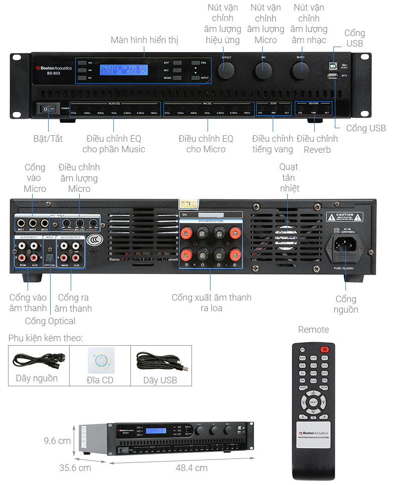 Amply Boston Acoustics BS803 700W