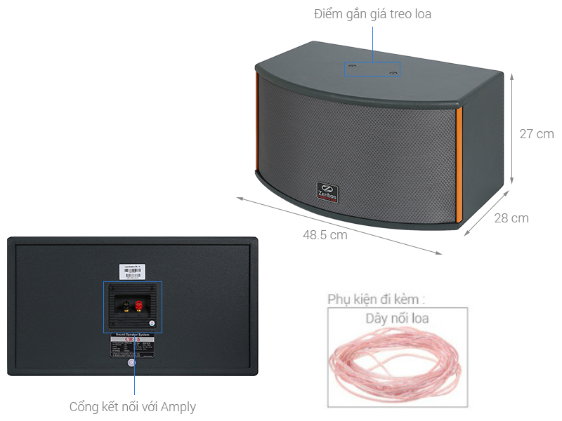 Cặp loa karaoke Zenbos CR-5 300W