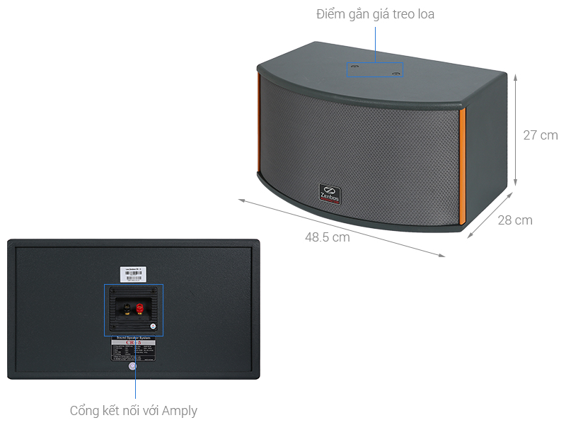 Cặp loa karaoke Zenbos CR-5 300W