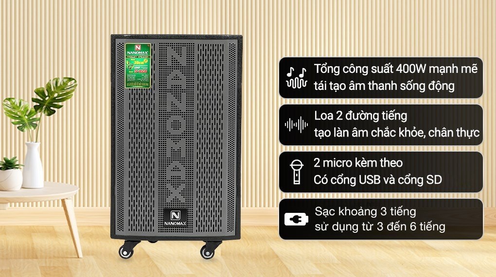 Loa kéo karaoke Nanomax S-820 400W