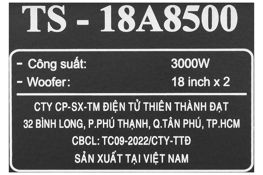 Loa điện karaoke Dalton TS-18A8500 3000W Màu Đen