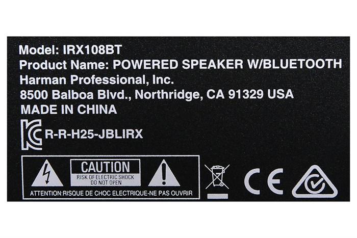 Loa điện karaoke JBL IRX108BT 1000W Màu Đen