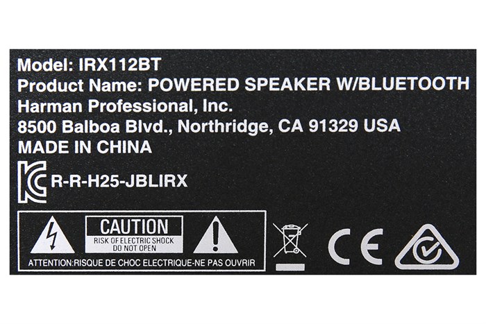 Loa điện karaoke JBL IRX112BT 1300W Màu Đen