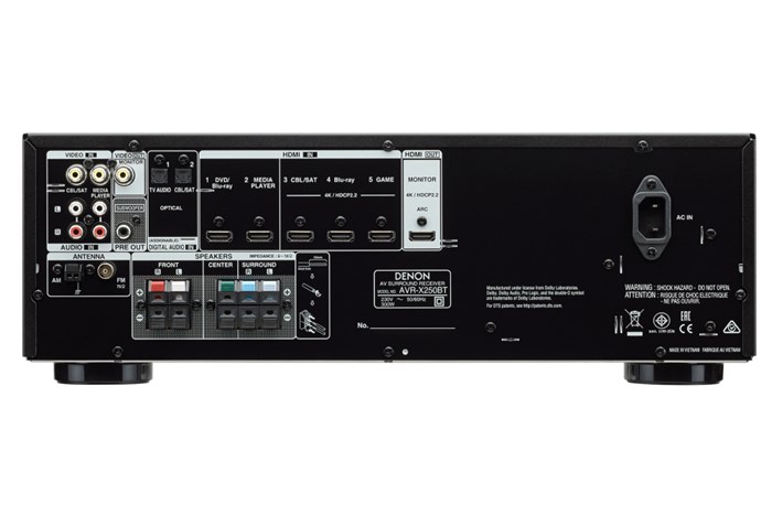 Amply Denon AVRX250BTBKE2 130W Màu Đen