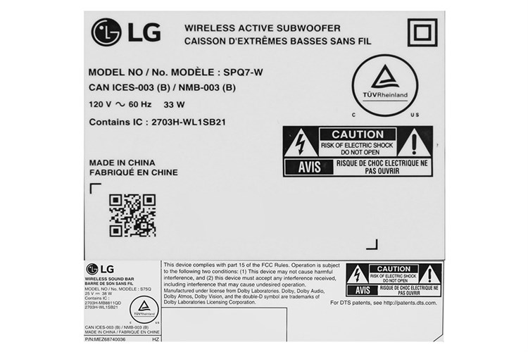 Bộ loa thanh LG S75Q 380W Màu Đen