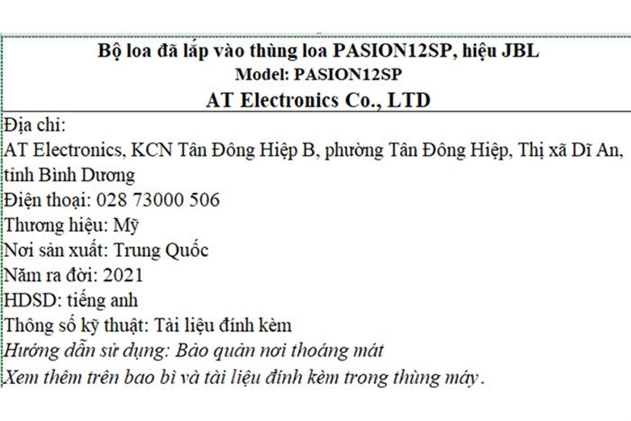 Loa siêu trầm JBL PASION 12SP 300W Màu Đen - Vàng