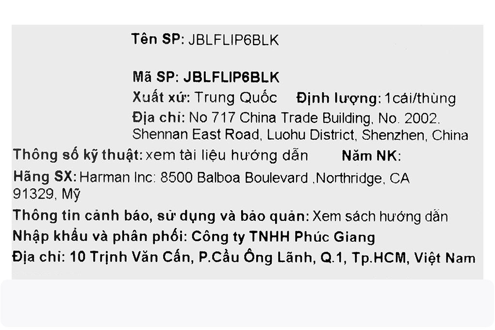 Loa Bluetooth JBL Flip 6 Màu Xanh Dương