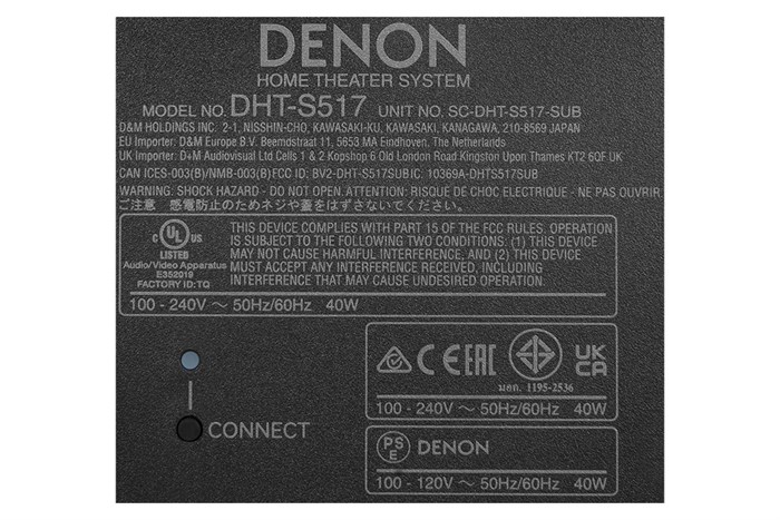 Bộ loa thanh Denon DHTS517BKE2 300W Màu Đen