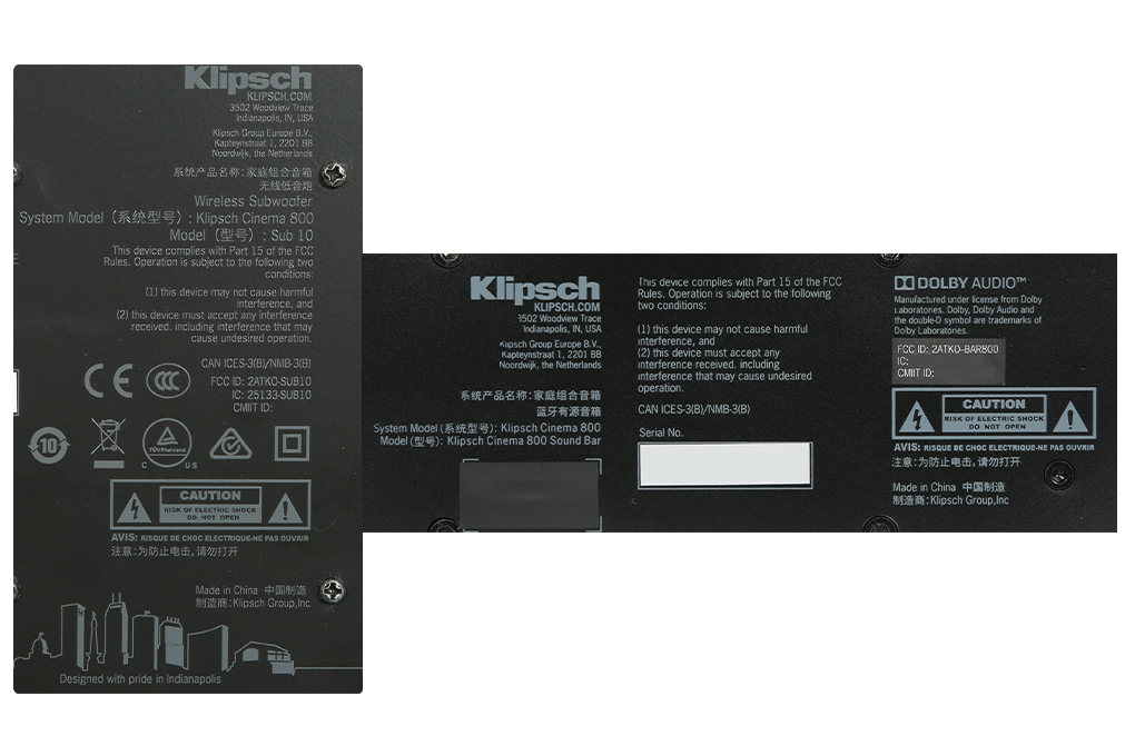 Bộ loa thanh Klipsch Cinema 800 800W Màu Đen