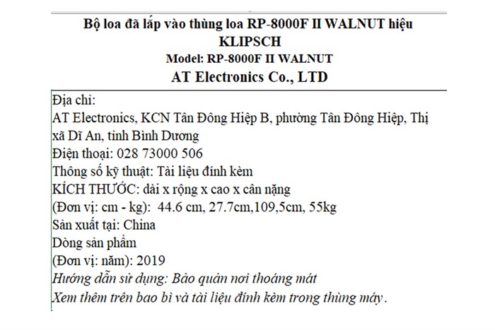 Cặp loa Klipsch RP-8000F II Walnut 600W Màu Đen - nâu