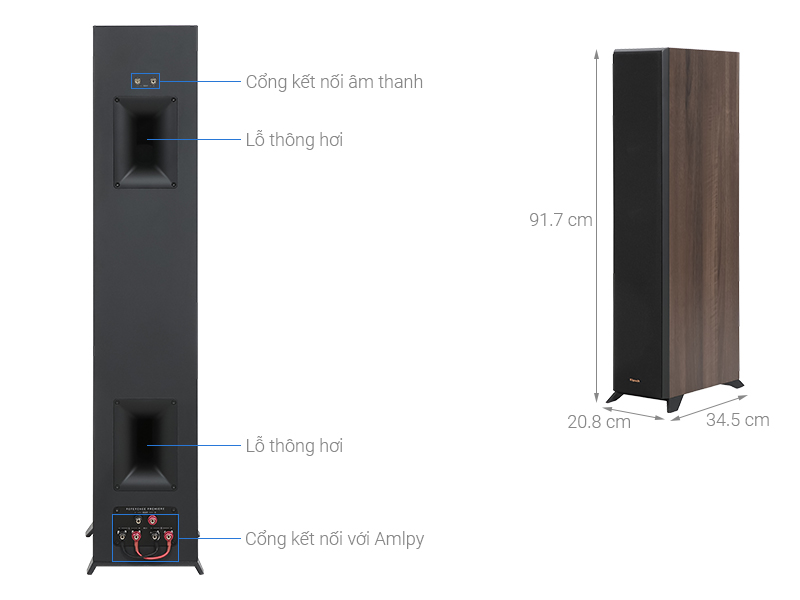 Cặp loa Klipsch RP-5000F II Walnut 400W