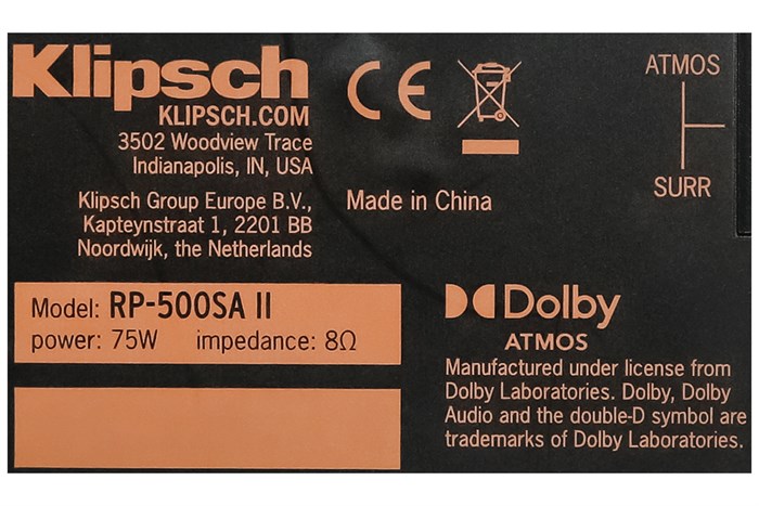 Cặp loa Klipsch RP-500SA II Walnut 300W Màu Đen - nâu