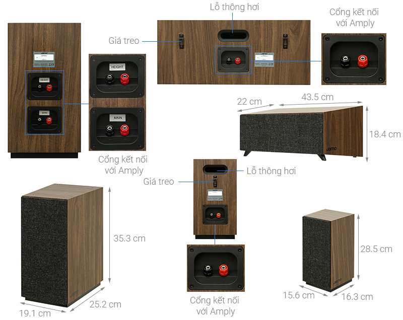Bộ loa Jamo S803 HCS Walnut 400W