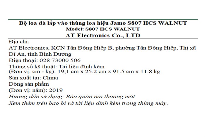 Bộ loa Jamo S807 HCS Walnut 440W Màu Nâu đậm