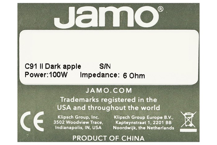 Cặp loa Jamo C 91 II Dark Apple 200W Màu Đen - nâu