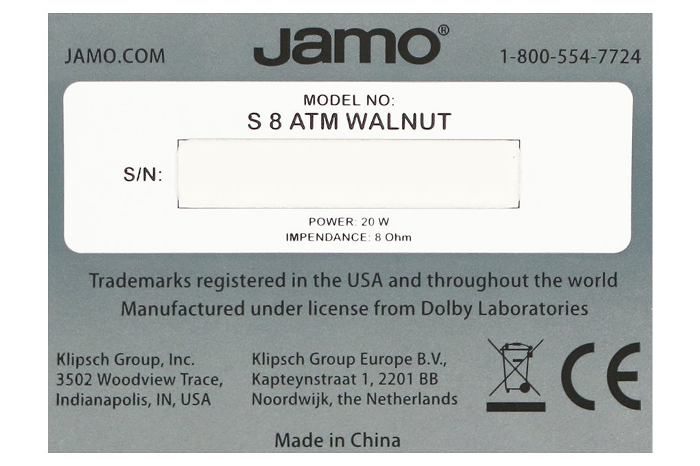 Cặp loa Jamo S 8 ATM Walnut 100W Màu Đen