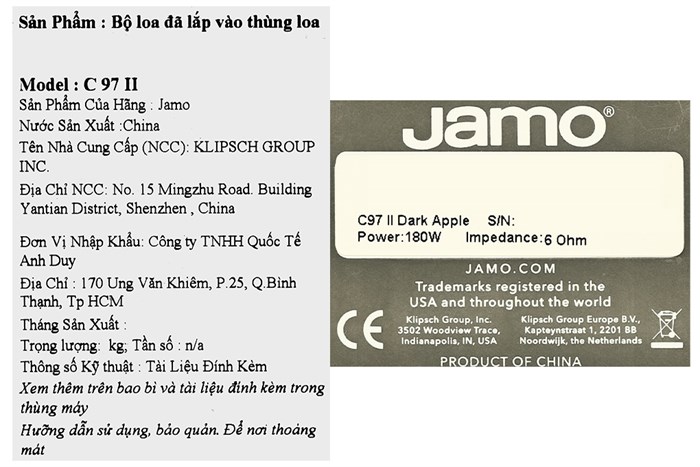 Cặp loa Jamo C 97 II Dark Apple 360W Màu Đen - nâu