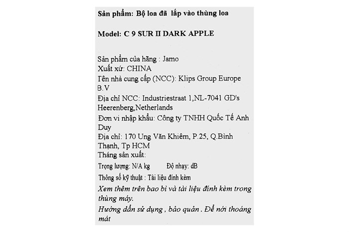 Cặp loa Jamo C 9 Sur II Dark Apple 240W Màu Đen - nâu