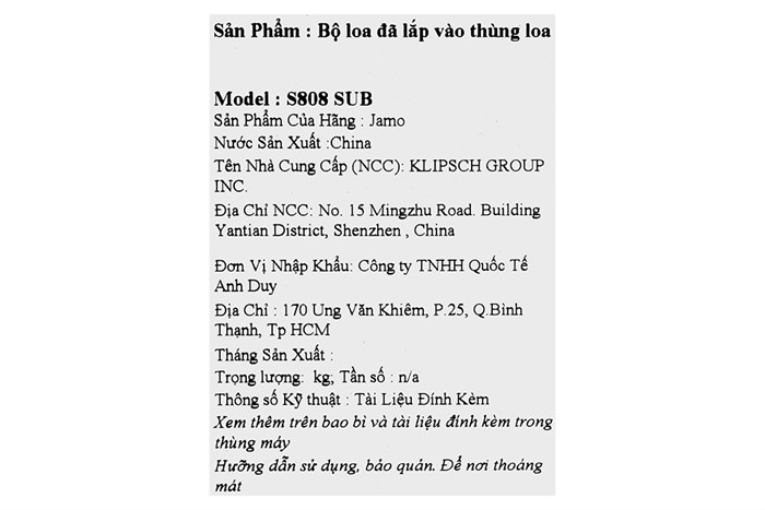 Loa siêu trầm Jamo S808 Walnut 100W Màu Nâu