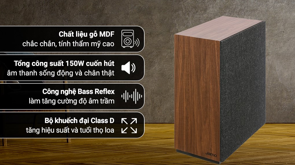 Loa siêu trầm Jamo S810 Walnut 150W