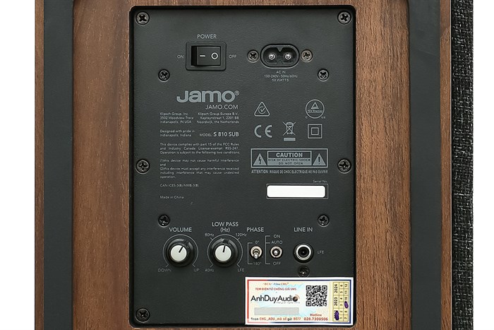 Loa siêu trầm Jamo S810 Walnut 150W Màu Nâu