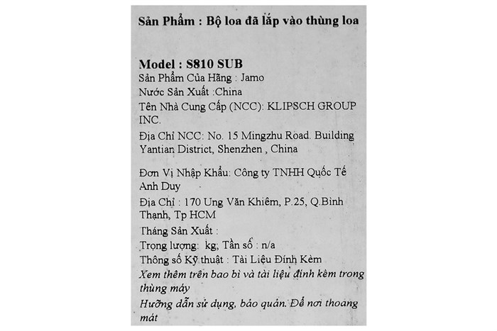 Loa siêu trầm Jamo S810 Walnut 150W Màu Nâu