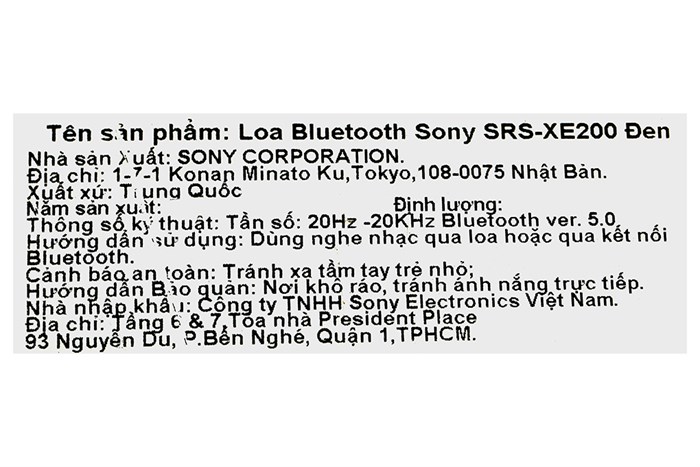 Loa Bluetooth Sony SRS-XE200 Màu Đen
