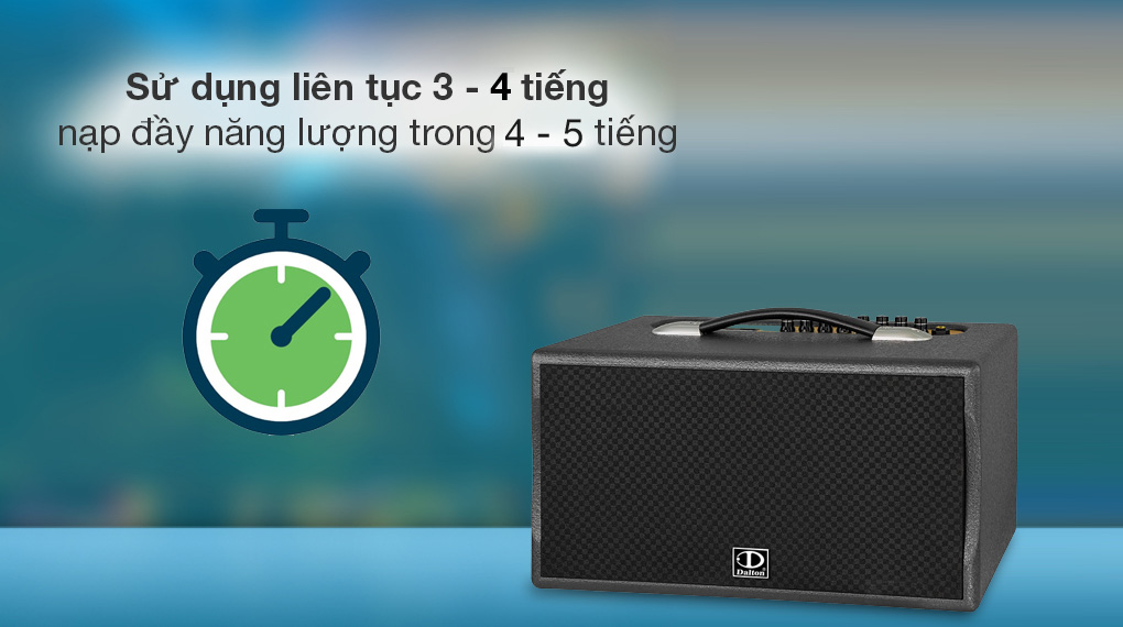 Pin sạc thời lượng tốt - Loa điện karaoke Dalton PS-K16A