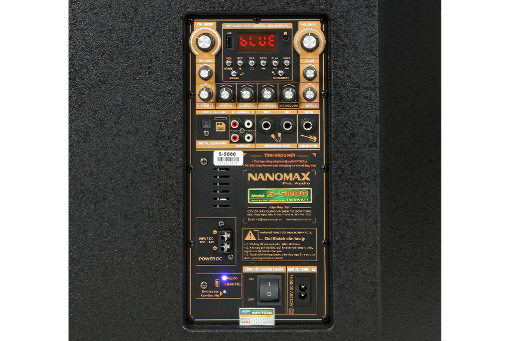 Loa kéo karaoke Nanomax S-5000 1350W Màu Đen - Vàng