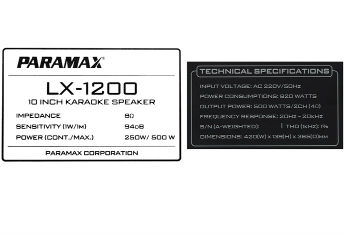 Combo bộ dàn âm thanh Paramax 1200