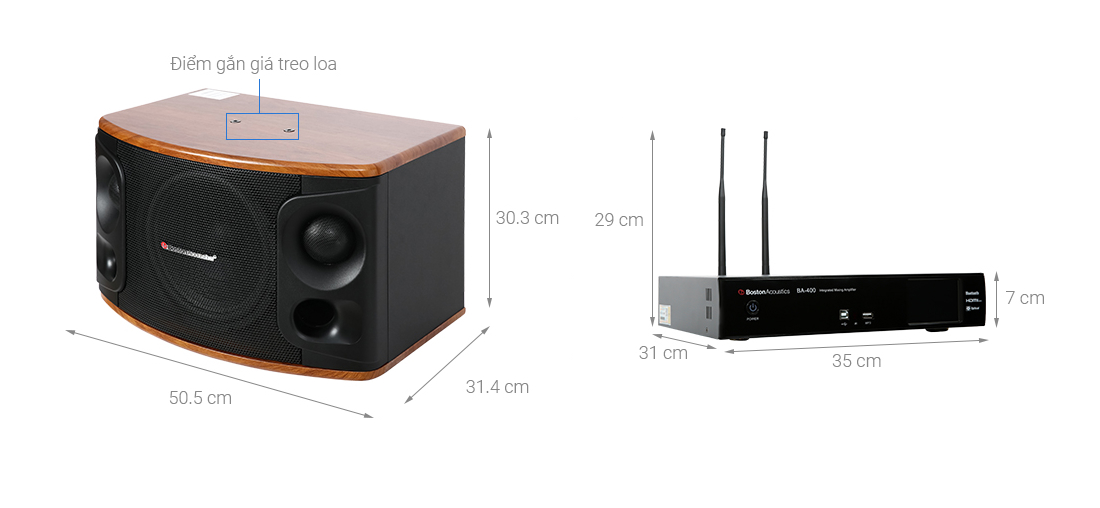 Combo bộ dàn âm thanh BA400-MD510