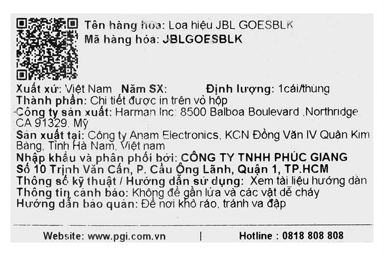 Loa Bluetooth JBL Go Essential Màu Đen