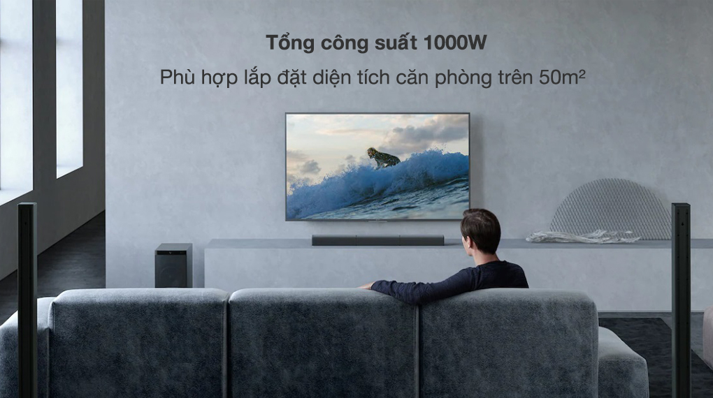 Dàn âm thanh Sony 5.1 HT-S700RF 1000W - Tổng công suất 1000W phù hợp căn phòng trên 50m2