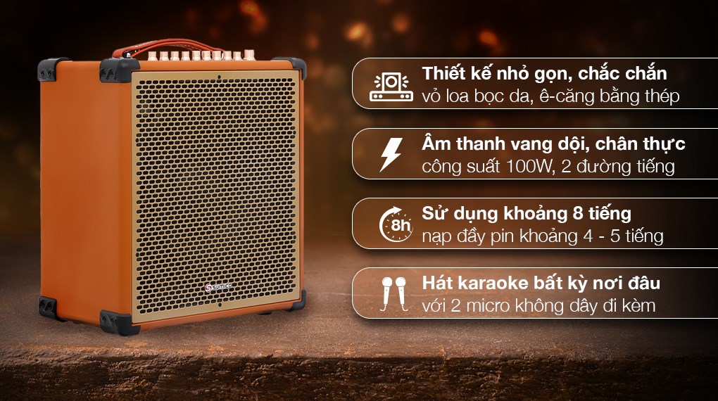 Loa karaoke xách tay Sumico MSP10 100W