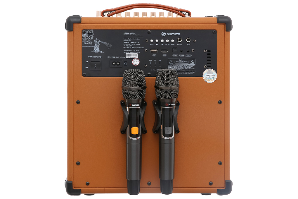 Loa karaoke xách tay Sumico MSP10 100W Màu Nâu