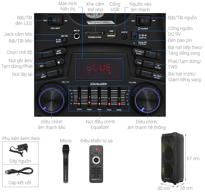 Loa kéo karaoke Boston Acoustics PARTY BOX BA-802PB 100W - giá tốt ...